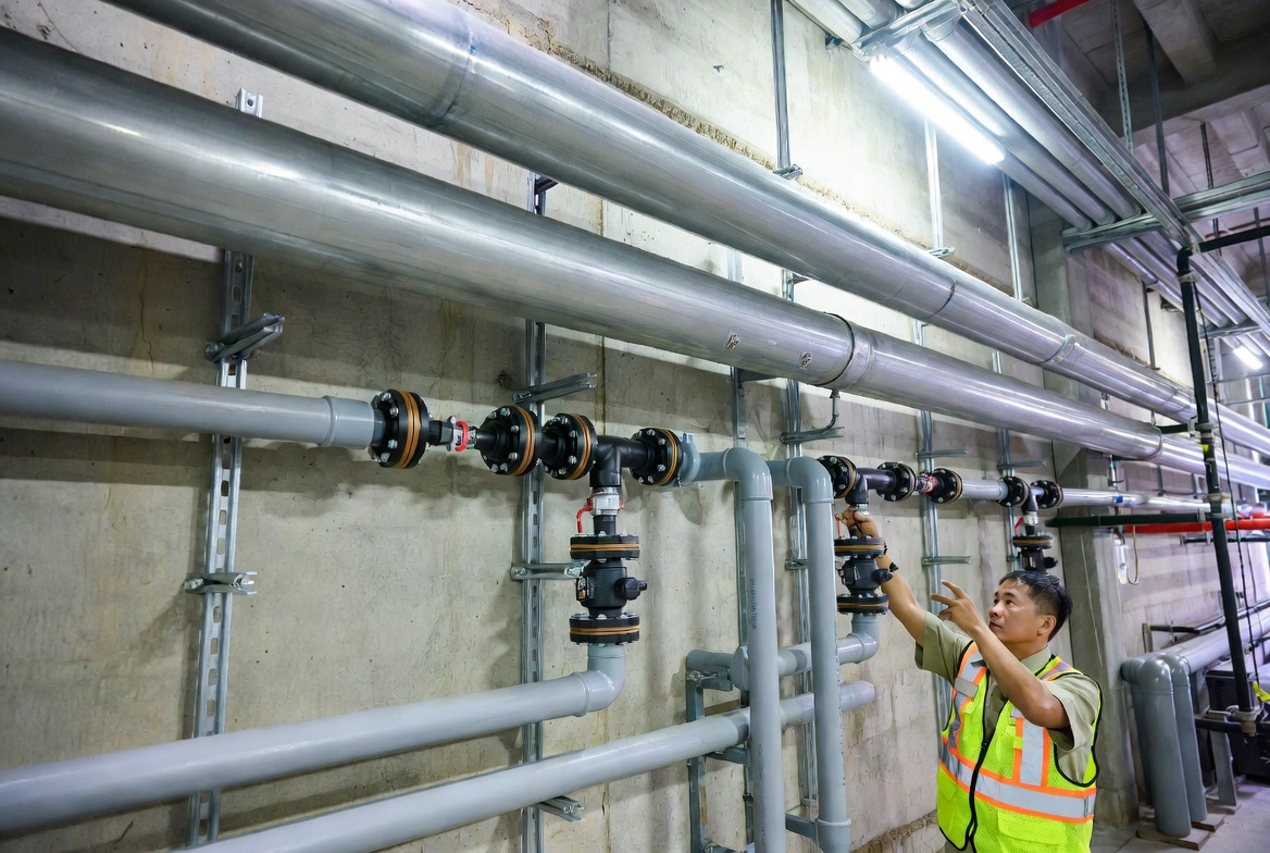 Industrial plumbing works